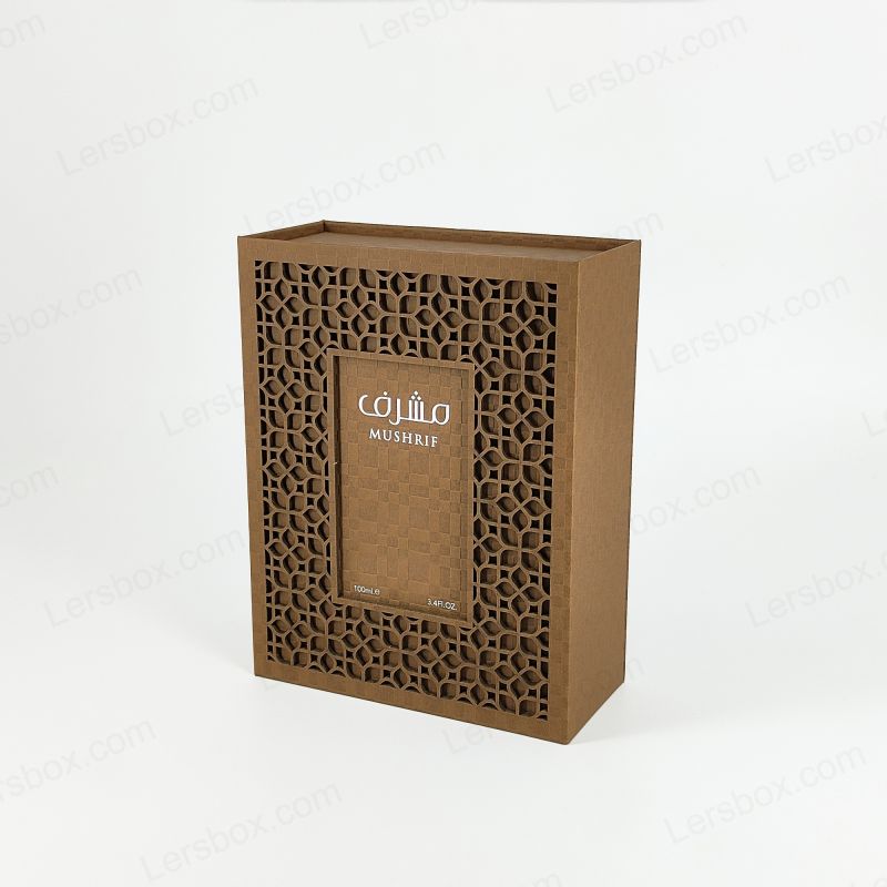 جعبه عطر برجسته فویل طلا با درب سفت و سخت و EVA درج HP001