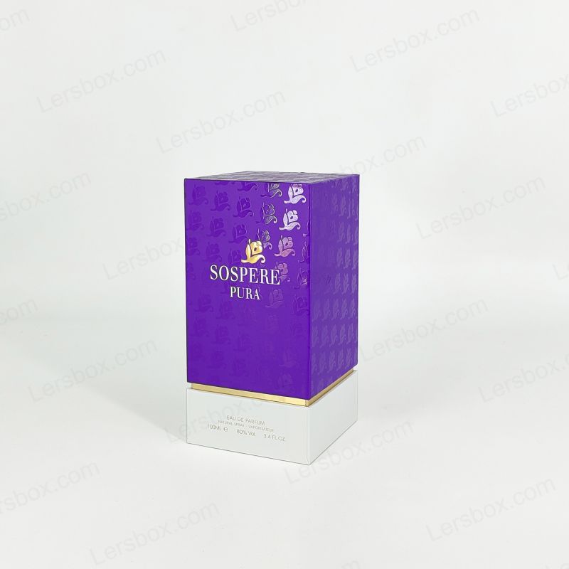 جعبه عطر سفت و سخت با آرم فویل طلایی و دست ساز EVA سینی HP006