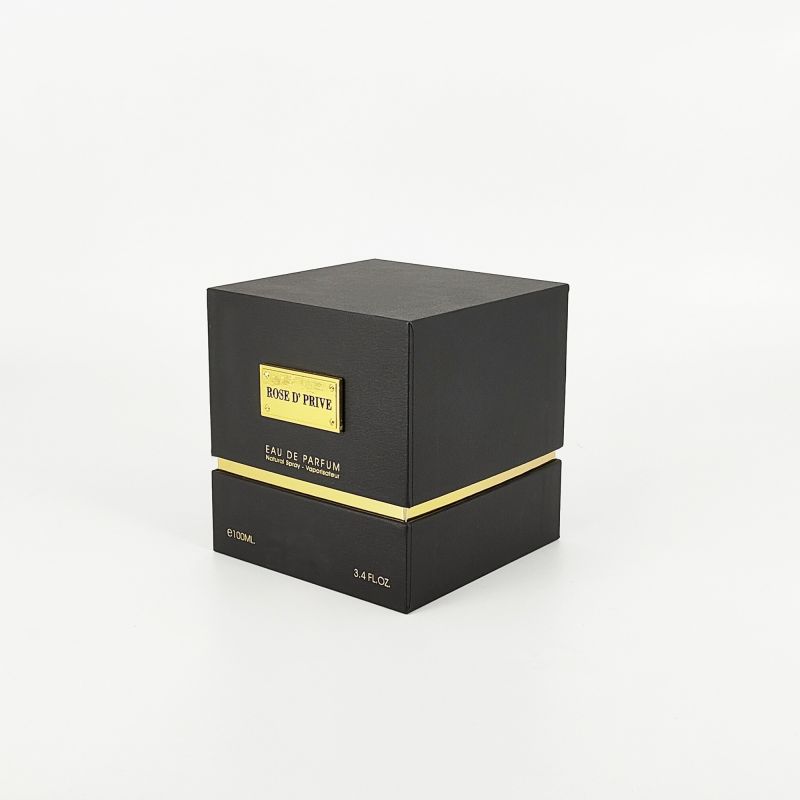 جعبه عطر فویل طلای لوکس با آستر فوم EVA و ساخت پایه سفت و سخت HP007