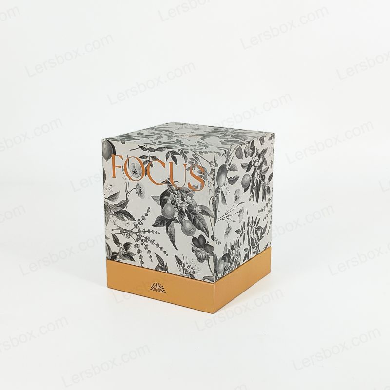 جعبه هدیه عطر فویل طلایی برجسته با ساختار سفت و سخت و EVA Tray HP009