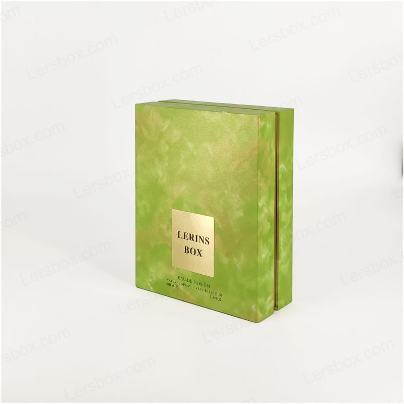 جعبه عطر فویل طلای شیک با سینی EVA برای نمایش عطر و پایه درب سفت HP020