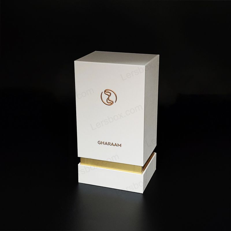 جعبه عطر لوکس با آرم فویل طلایی دست ساز و EVA Foam Insert HP012