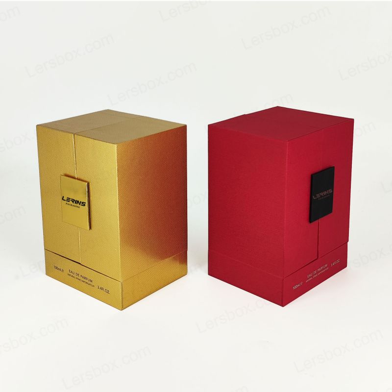 جعبه عطر پیشرفته با فویل طلای سفارشی و درج EVA ، درب و طراحی پایه HP016