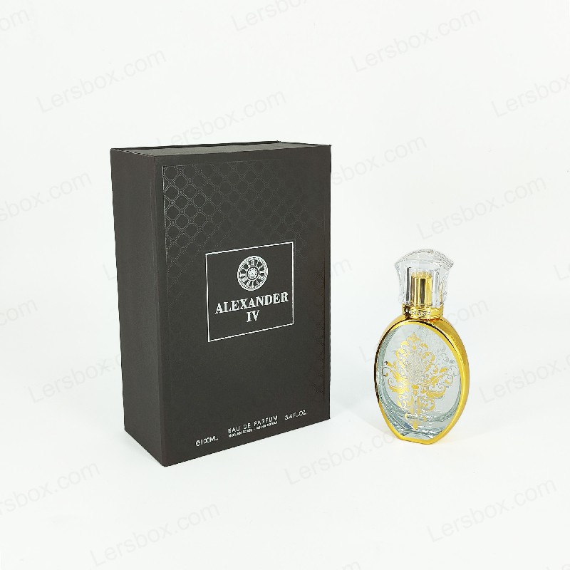جعبه عطر با فویل طلایی با درب سفت و سخت و درج EVA برای ارائه لوکس HP021