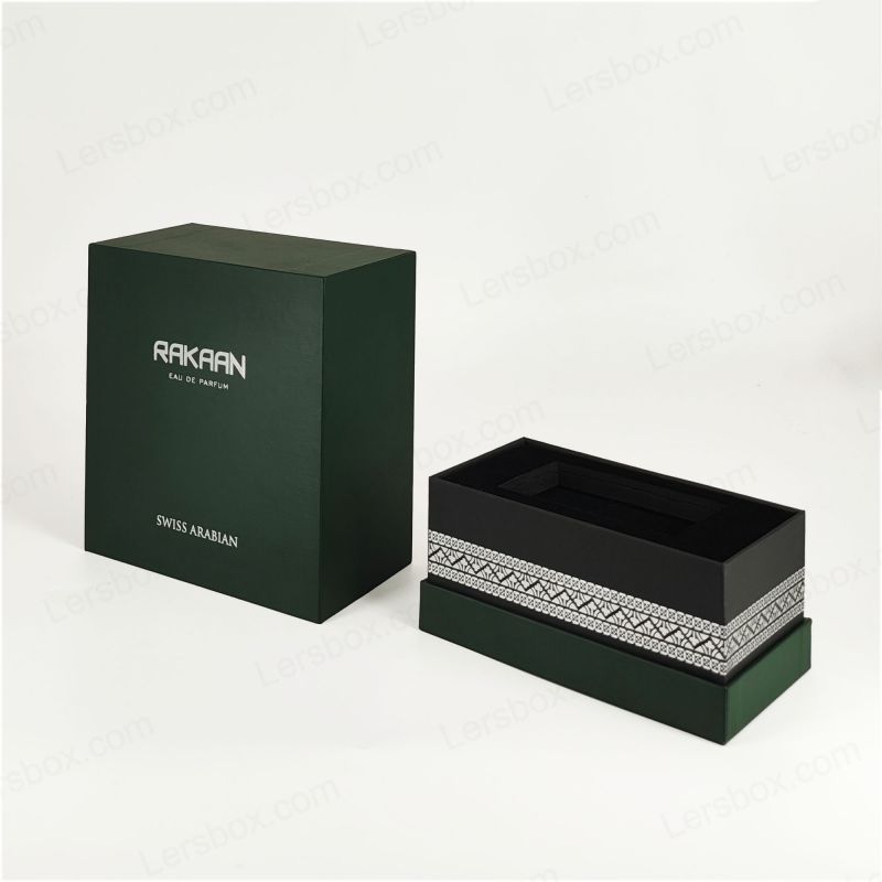 بسته بندی عطر فویل طلای منحصر به فرد با سینی EVA و ساختار سفت و سخت HP024