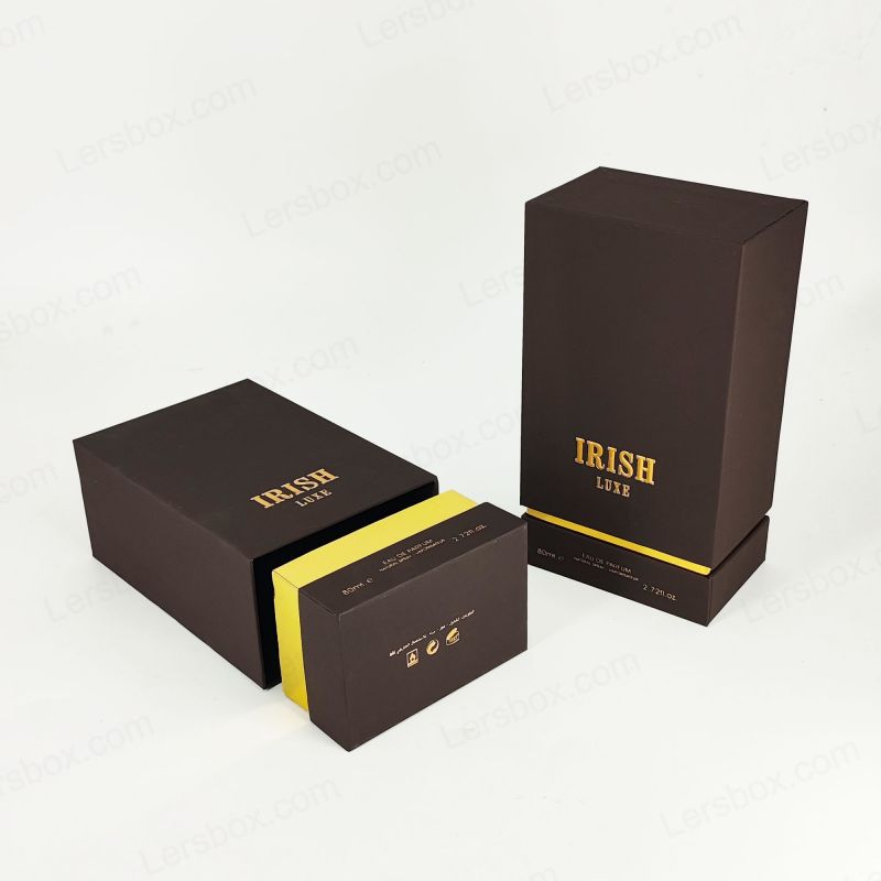 جعبه عطر پیشرفته با فویل طلای سفارشی و فوم EVA برای نمایش عطر ایمن HP028