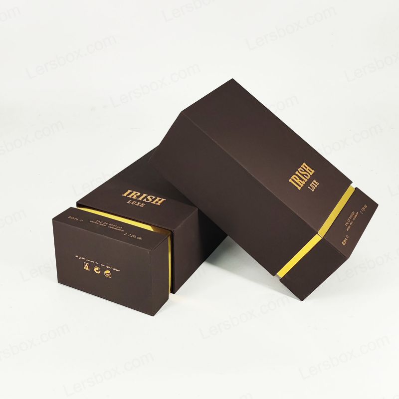 جعبه عطر پیشرفته با فویل طلای سفارشی و فوم EVA برای نمایش عطر ایمن HP028