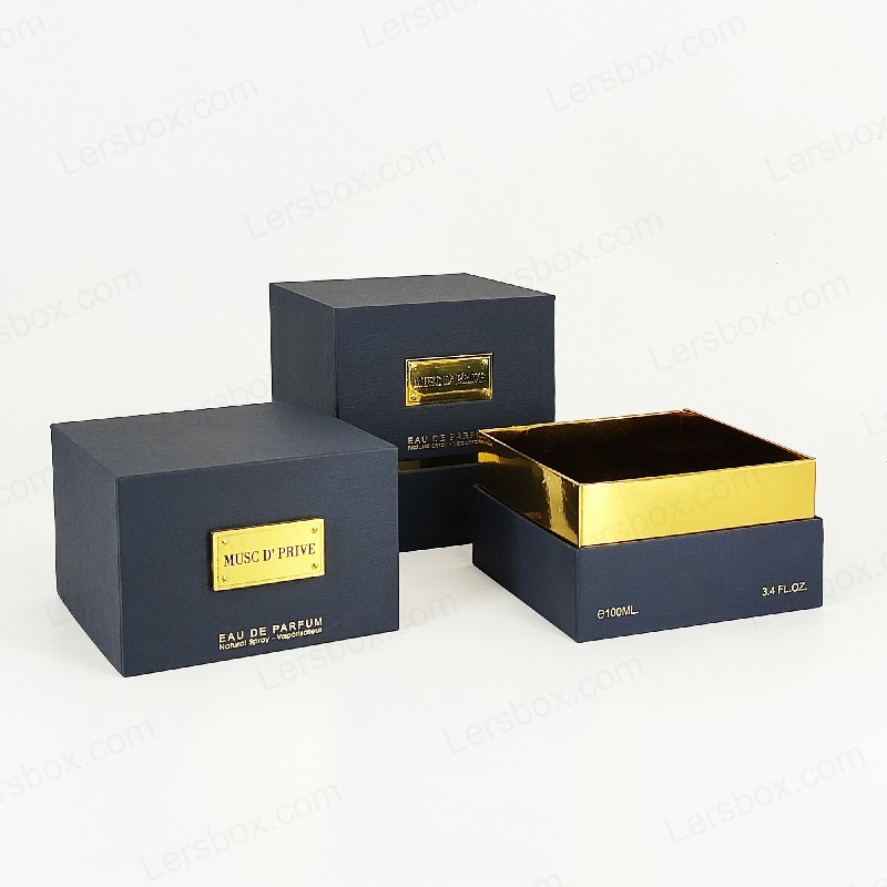 بسته بندی عطر فویل طلای لوکس با ساختار سفت و سخت دست ساز و درج EVA سینی HP030