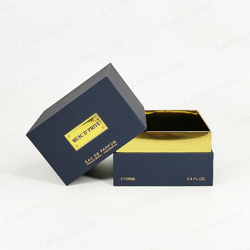 بسته بندی عطر فویل طلای لوکس با ساختار سفت و سخت دست ساز و درج EVA سینی HP030