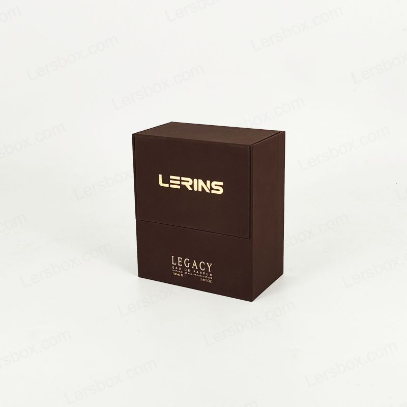 بسته بندی عطر لوکس با جزئیات فویل طلا ، سینی اوا و ساختار سفت و سخت محکم HP035