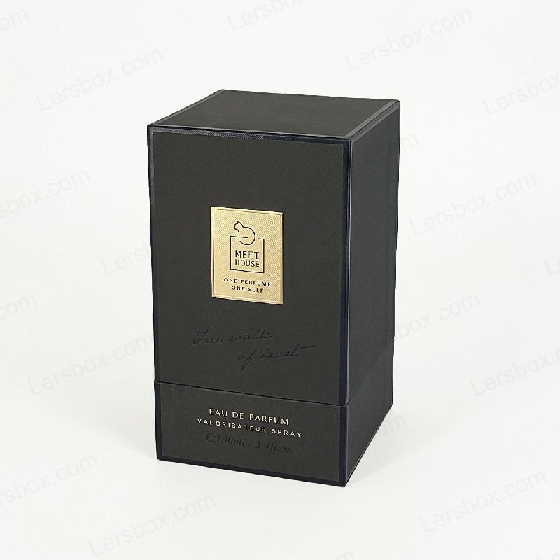 جعبه عطر فویل طلا با درب سفت ، پایه و سینی فوم EVA برای نمایشگر لوکس HP034