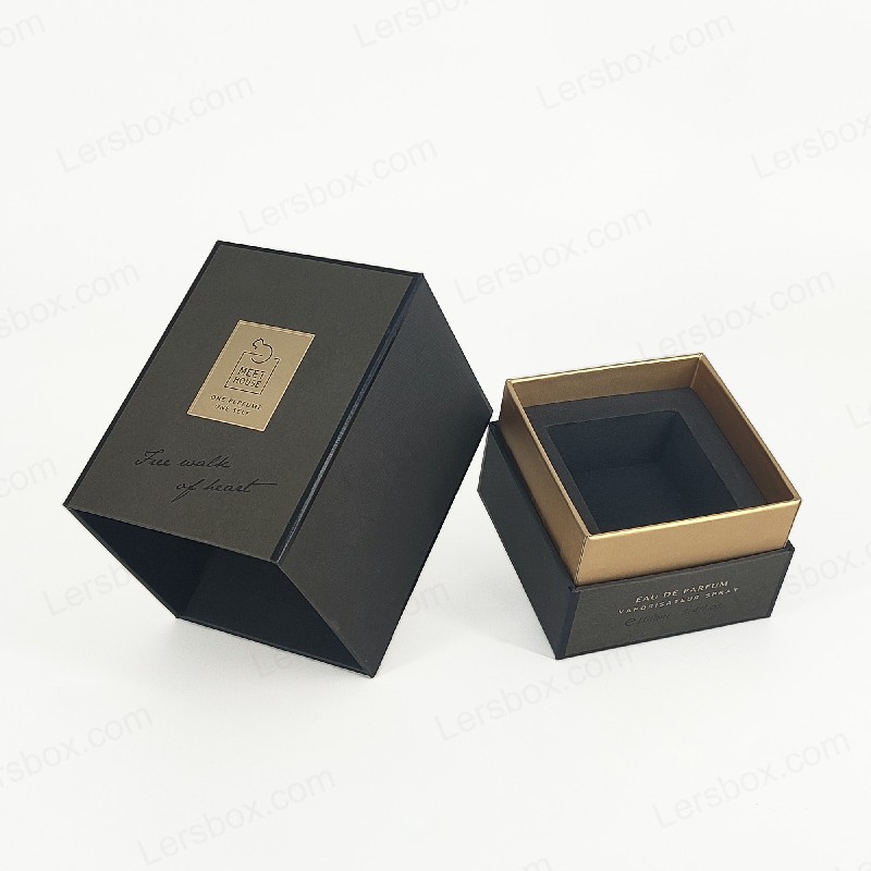 جعبه عطر فویل طلا با درب سفت ، پایه و سینی فوم EVA برای نمایشگر لوکس HP034