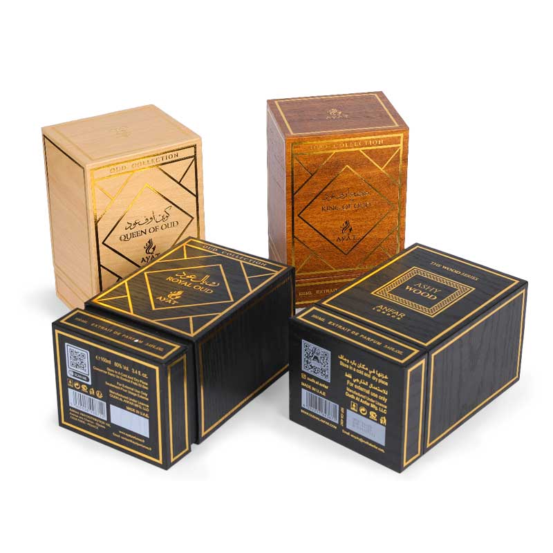 جعبه عطر ساخته شده از کاغذ دانه چوب تقلید