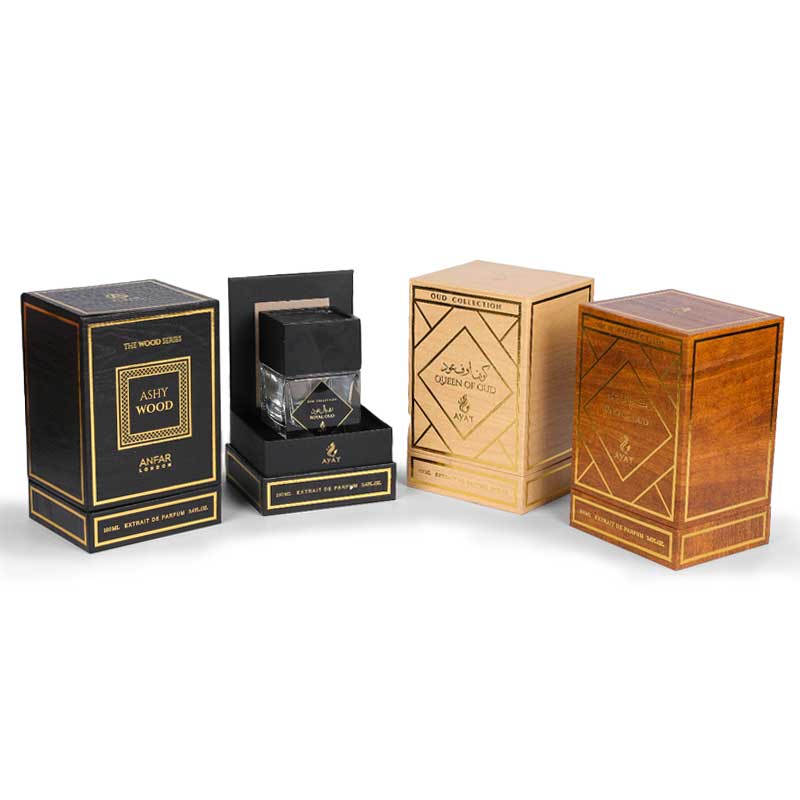جعبه عطر ساخته شده از کاغذ دانه چوب تقلید