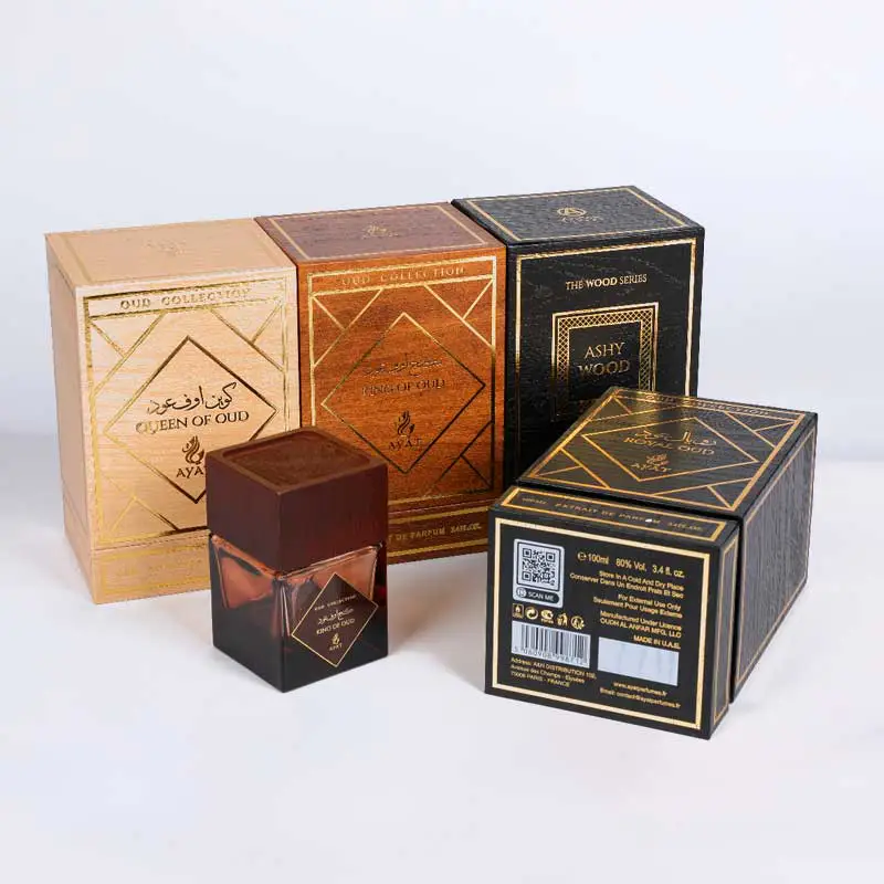 جعبه عطر ساخته شده از کاغذ دانه چوب تقلید